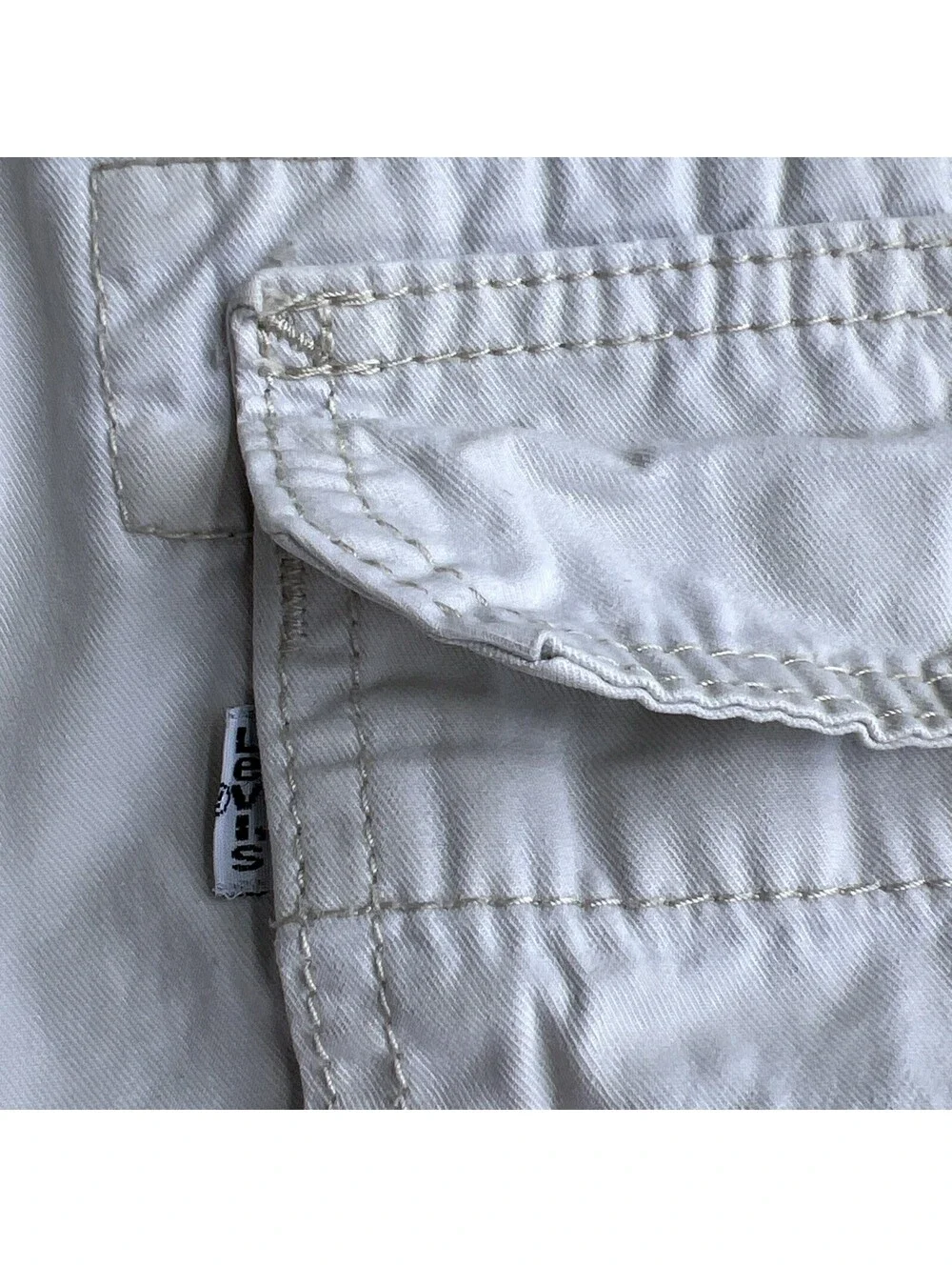Levis Mens 36x10 Cargo Shorts Cotton Twill Light Khaki Utility Grunge Y2K